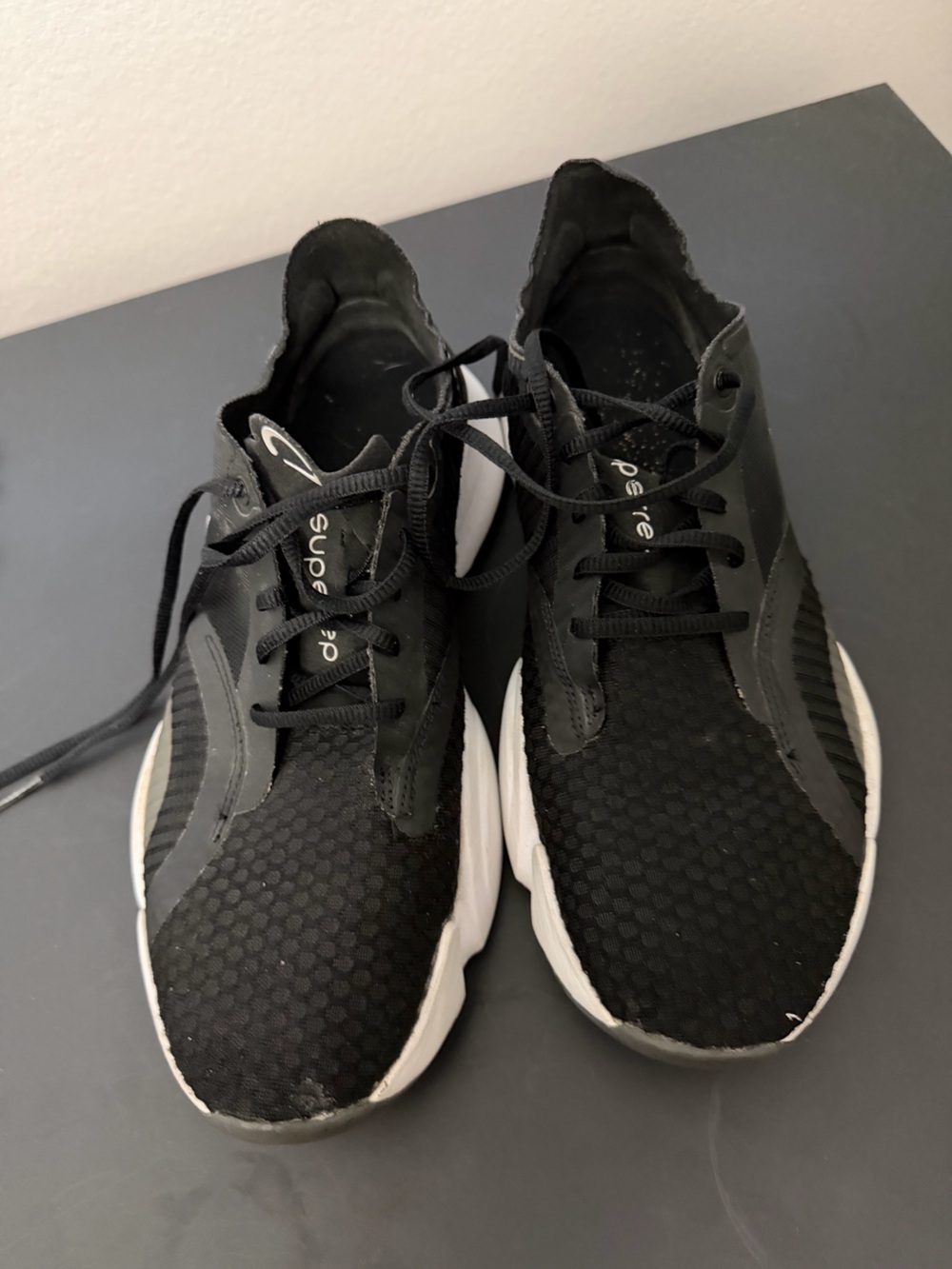 Nike Women's Black and White Knit Sneakers